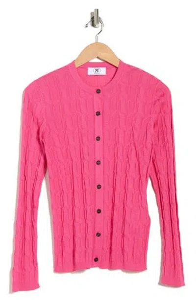 M Missoni Geometric Stitch Cardigan In Pink