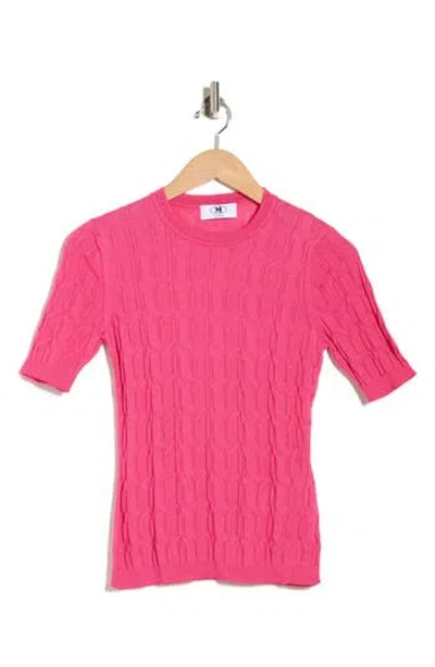 M Missoni Girocollo Short Sleeve Sweater In Pink
