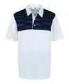 M Missoni Graphic Print Cotton Polo In Blue
