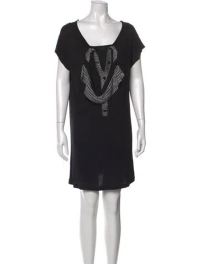 Pre-owned M Missoni Graphic Print Mini Dress In Black
