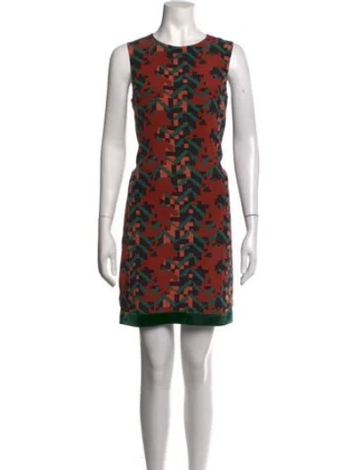 Pre-owned M Missoni Graphic Print Mini Dress In Green