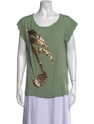 Pre-owned M Missoni Graphic Print Scoop Neck T-shirt In Green