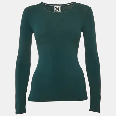 Pre-owned M Missoni Green Jersey Long Sleeve Top S