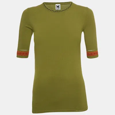 Pre-owned M Missoni Green Knit Top S