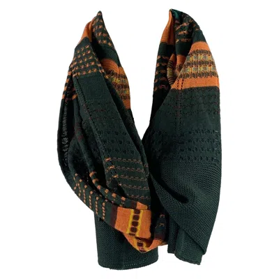 Pre-owned M Missoni Green Orange & Yellow Mixed Pattern Scarves