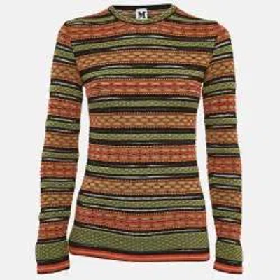 Pre-owned M Missoni Green/multicolor Patterned Long Sleeve Top L