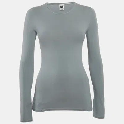 Pre-owned M Missoni Grey Stretch Knit Crewneck Sweatshirt L