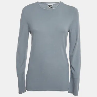 Pre-owned M Missoni Grey Stretch Knit Crewneck Sweatshirt Xl In Gray