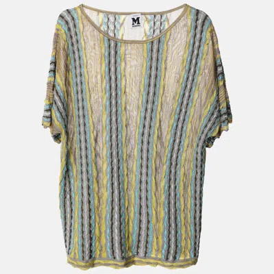 Pre-owned M Missoni Grey/yellow Knit Fabric Top M