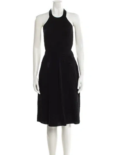 Pre-owned M Missoni Halterneck Knee-length Dress In Black