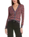M Missoni Jacquard Wool-blend Cardigan In Orange