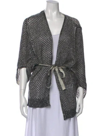 Pre-owned M Missoni Kid Mohair Patterned Sweater In Gray