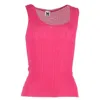 M Missoni Knit Sleeveless Top In Pink Cotton In Pink