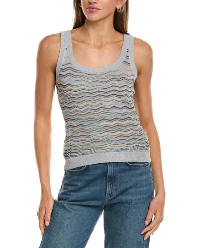 M Missoni Knit Wool-blend Top In Gray