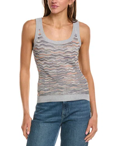 M Missoni Knit Wool-blend Top In Silver