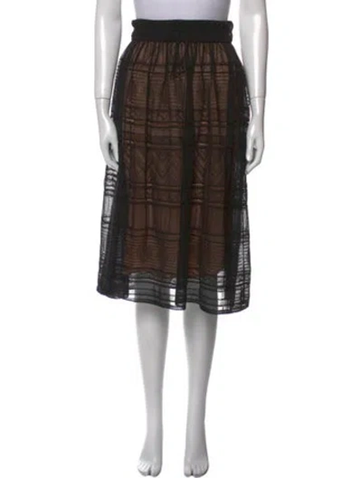 Pre-owned M Missoni Lace Trim Embellishment Knee-length Skirt In Black