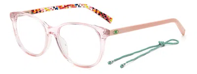 M Missoni Ladies Pink Round Eyeglass Frames Mmi-0006-35j