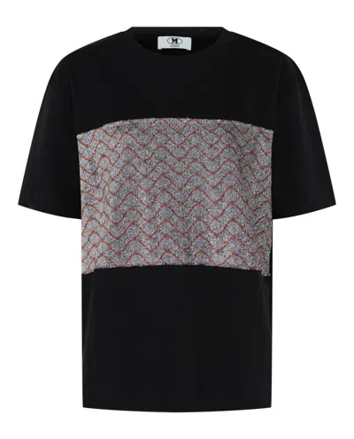 M Missoni Lamé Diamond Panel T-shirt In Black