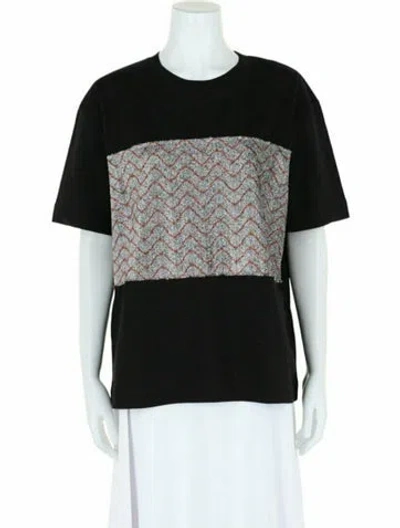 Pre-owned M Missoni Lamé Patterned T-shirt W/ Tags In Black