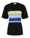 M Missoni Lame' Zig Zag Panel T-shirt In Multi