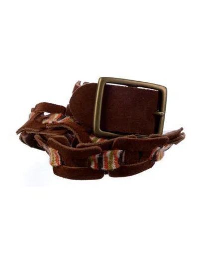 Pre-owned M Missoni Leather Belt In Brown