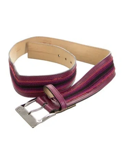 Pre-owned M Missoni Leather Belt In Purple