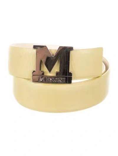Pre-owned M Missoni Leather Belt In Yellow