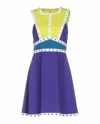 M Missoni Leather Trim Mini Skater Dress In Multicolor In Multi