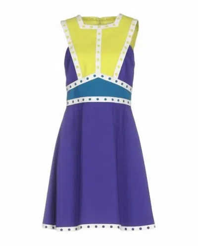 M Missoni Leather Trim Mini Skater Dress In Multicolor