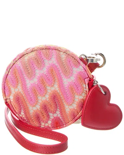 M Missoni Leather-trim Pouch In Red