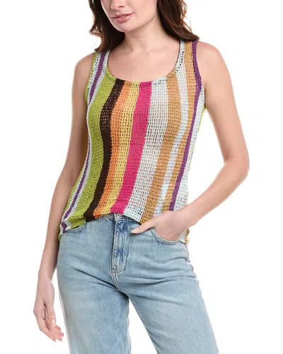 M Missoni Linen Tank In Green