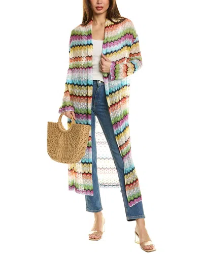 M Missoni Long Cardigan In Blue