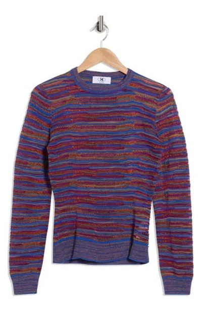 M Missoni Long Sleeve Wool Blend Sweater In Purple