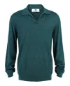 M Missoni Long Sleeve Zig Zag Knit Polo Shirt