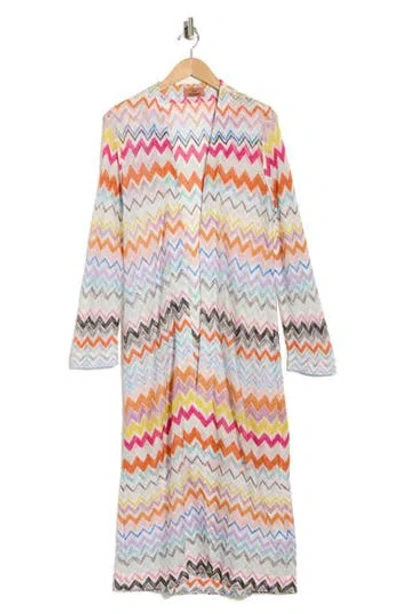 M Missoni Lungo Longline Cardigan In Gray