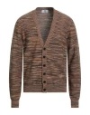 M Missoni Man Cardigan Camel Size Xxl Wool In Brown