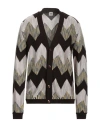 M Missoni Man Cardigan Dark Brown Size L Wool, Viscose