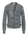 M Missoni Man Cardigan Grey Size Xxl Wool In Gray