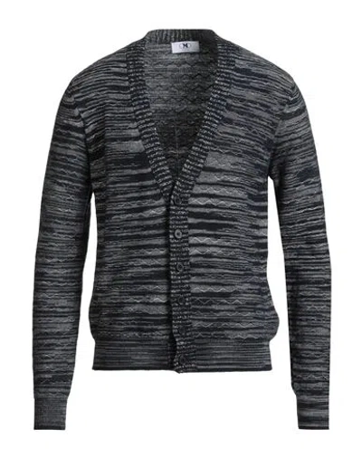 M Missoni Man Cardigan Midnight Blue Size Xxl Wool In Black