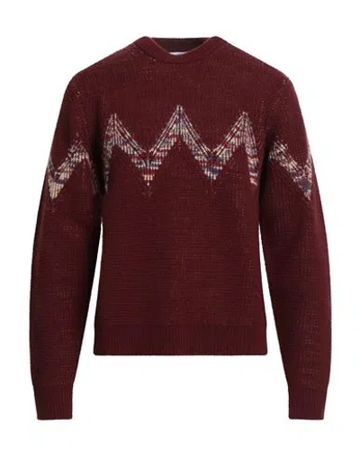 M Missoni Man Sweater Burgundy Size Xxl Wool