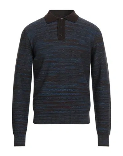 M Missoni Man Sweater Dark Brown Size Xxl Wool In Multi