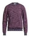 M Missoni Man Sweater Dark Purple Size Xxl Cotton
