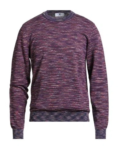 M Missoni Man Sweater Dark Purple Size Xxl Cotton