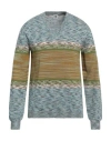 M Missoni Man Sweater Pastel Blue Size Xl Wool In Green