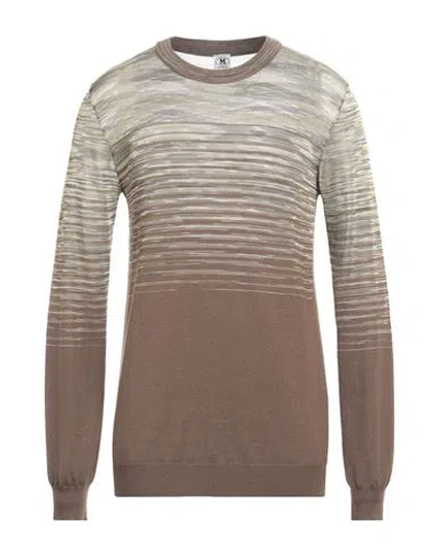M Missoni Man Sweater Khaki Size L Cashmere, Silk In Brown
