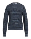 M Missoni Man Sweater Navy Size Xl Viscose, Cotton In Blue