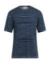 M Missoni Man Sweater Navy Size Xl Viscose, Cotton In Blue