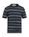 M Missoni Man Sweater Navy Size Xxl Cotton In Multi