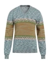 M Missoni Man Sweater Pastel Blue Size Xl Wool