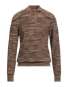 M Missoni Man Sweater Sand Size Xl Wool In Brown